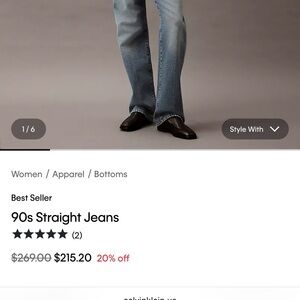 Calvin Klein 90s Straight Jeans in Light Blue Denim